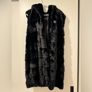 Vest, natural fur, taille M/L